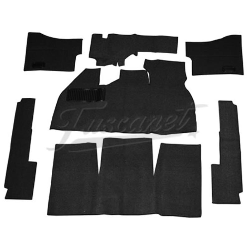 Alfombras, set completo 58-68 negra con posapié EMPI deluxe