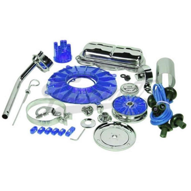 Cromado motor super lujo azul