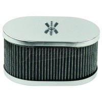 Filtro aire cromado oval dcoe horizontal altura 3 1/2