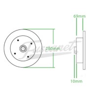 Disco de freno trasero para kit EMPI 22-2865