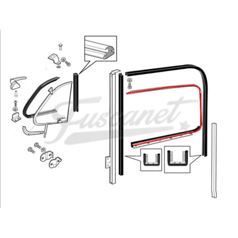 Marco ventanilla izquierdo Fusca brasilero 