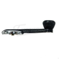 Manija alzacristal metal cromada y negra lujo estria y tornillo